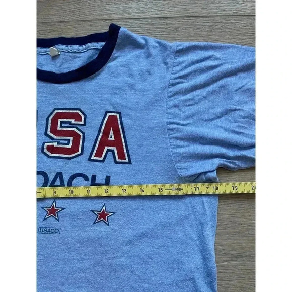 Rare Vintage 70s Single Stitch USA Coach USACO Ringer T-Shirt Made in USA - Picture 8 of 12